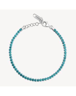Bracciale tennis BROSWAY FANCY in argento 925 cristalli aqua green FAG07