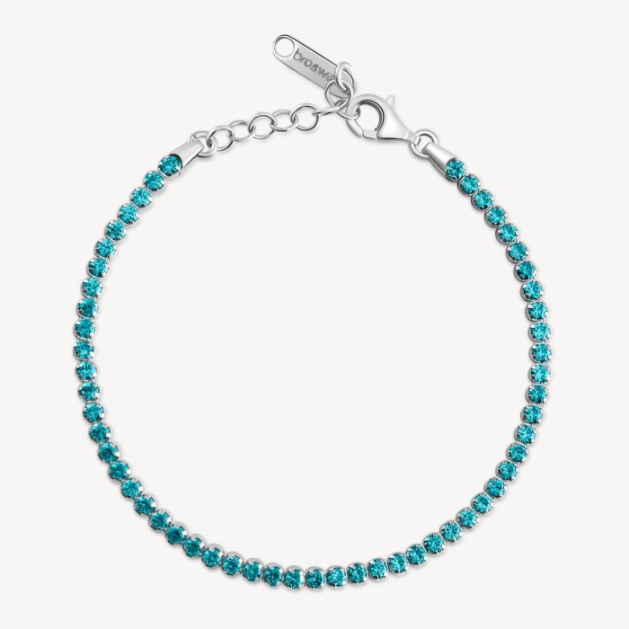 Bracciale tennis BROSWAY FANCY in argento 925 cristalli aqua green FAG07