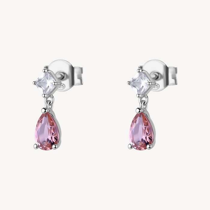 Orecchini BROSWAY FANCY in argento 925 cristalli bianchi e vintage rose FTP14