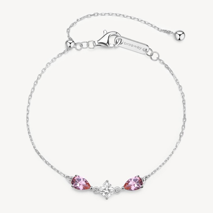 Bracciale BROSWAY FANCY in argento 925 cristalli bianchi e vintage rose FTP05