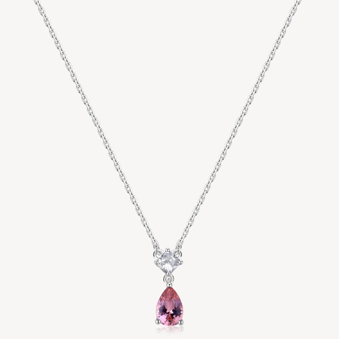 Collana BROSWAY FANCY in argento 925 cristalli bianchi e vintage rose FTP03