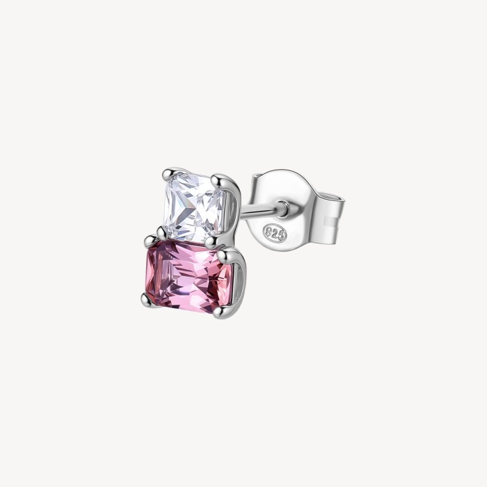 Orecchino BROSWAY FANCY in argento 925 cristalli bianchi e vintage rose FTP10