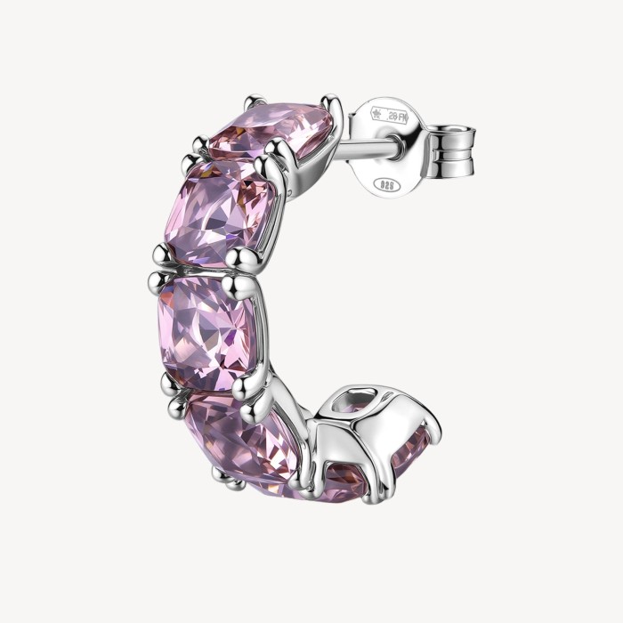 Orecchino a cerchietto BROSWAY FANCY in argento 925 cristalli vintage rose FTP12