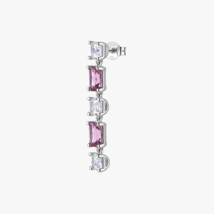 Orecchino pendente BROSWAY FANCY in argento 925 cristalli bianchi e vintage rose FTP17