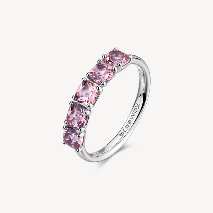 Anello BROSWAY FANCY in argento 925 cristalli vintage rose FTP20D Misura 16