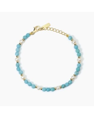 Bracciale MABINA 533747 in argento 925 dorato con perle e turchese