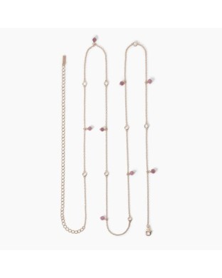 Collana girovita MABINA Viva La Vida 553607 in argento 925 rosato e tormalina rosa