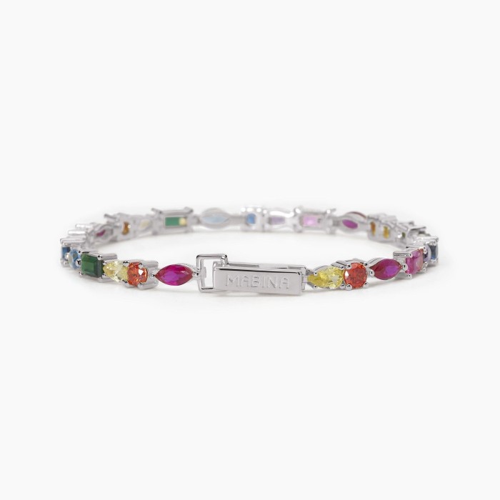 Bracciale tennis MABINA Luxury 533745-S in argento 925 e cristalli multicolor