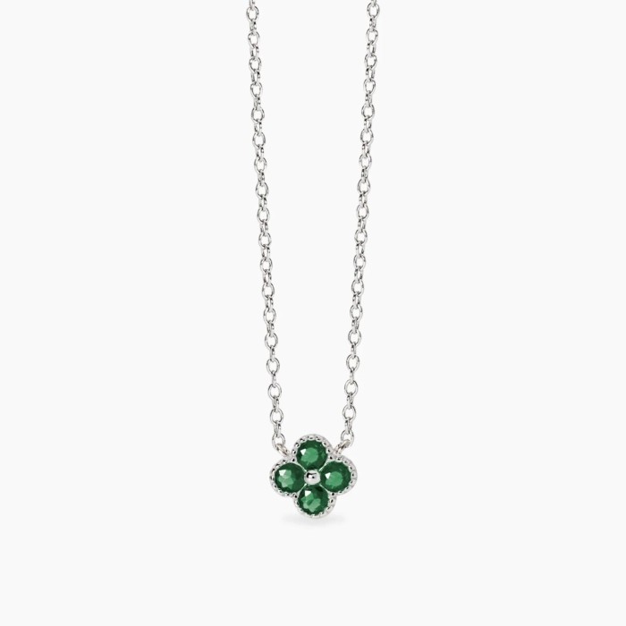 Collana girocollo MABINA 553795 in  argento 925 con smeraldi sintetici