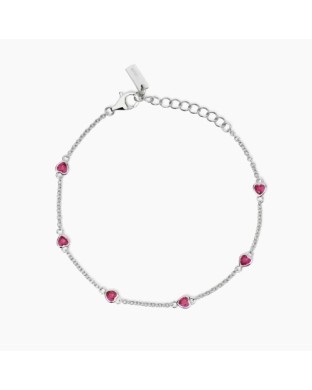 Bracciale MABINA Lolita 533997 in argento 925 con cuori in rubino sintetico