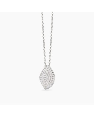 Collana girocollo MABINA Come Te 553829 in  argento 925  con foglia in pave di cristalli