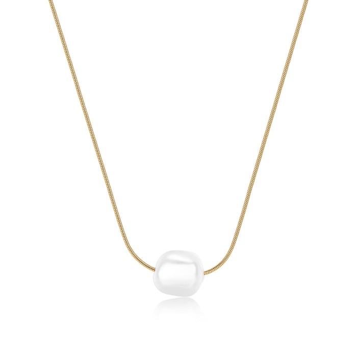 Collana  S'AGAPO Wisdom SWI40 in acciaio 316L dorato con perla