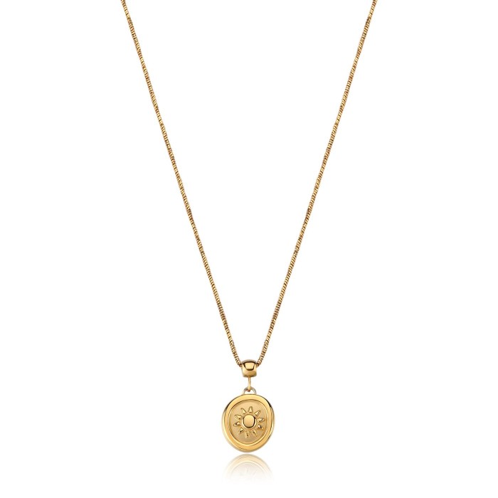 Collana  S'AGAPO Feelings SFE43 in acciaio 316L dorato con pendente Sole