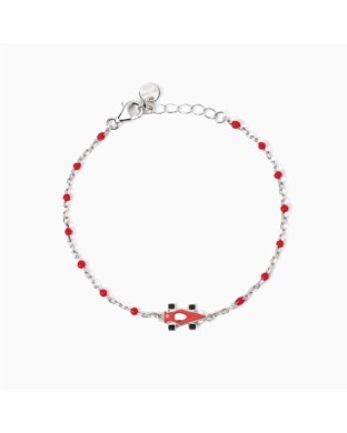 Bracciale Bambino MABINA Racing 533932 in argento 925 con macchina da corsa rossa