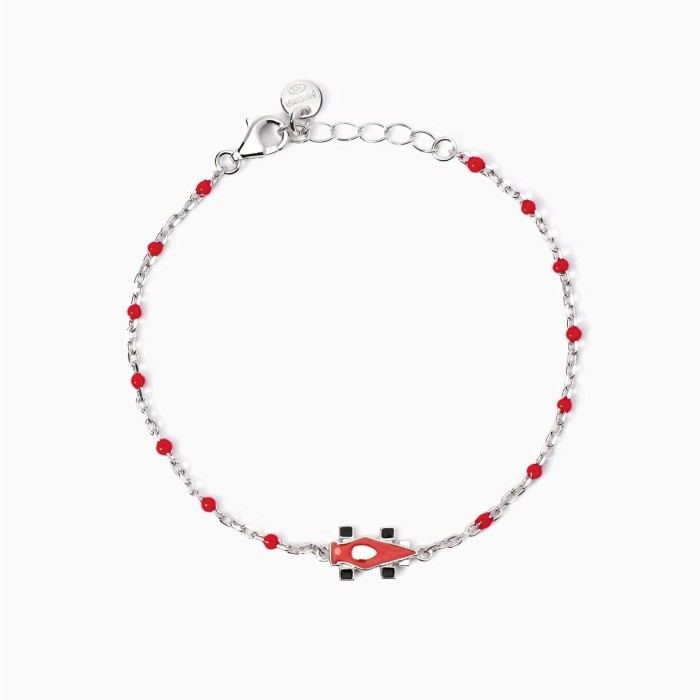 Bracciale Bambino MABINA Racing 533932 in argento 925 con macchina da corsa rossa