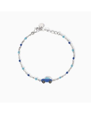 Bracciale Bambino MABINA Brum Brum 534031 in argento 925 con macchina blu
