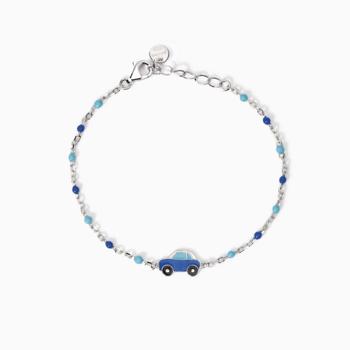 Bracciale Bambino MABINA Brum Brum 534031 in argento 925 con macchina blu