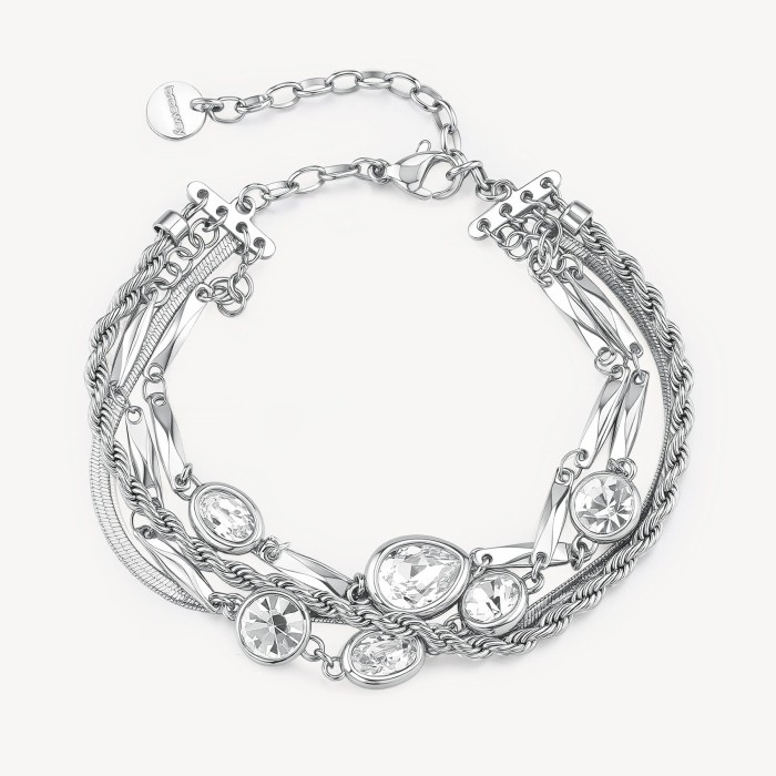 Bracciale multifilo BROSWAY Symphonia in acciaio 316L con cristalli BYM210