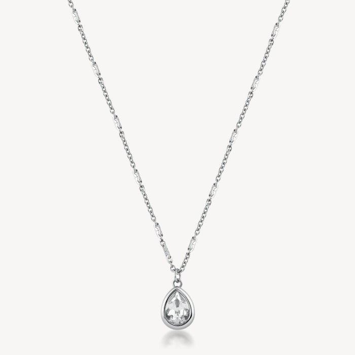 Collana BROSWAY Symphonia in acciaio 316L con cristallo forma goccia BYM197