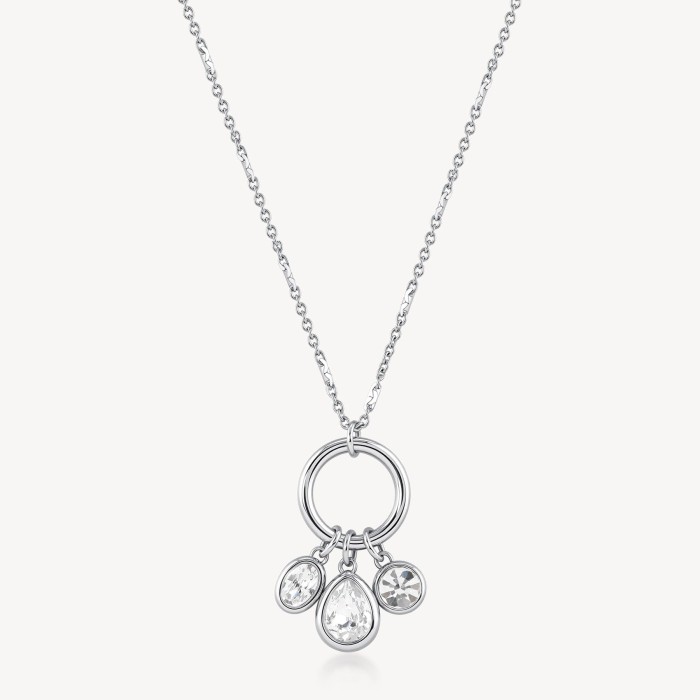 Collana BROSWAY Symphonia in acciaio 316L con cristalli forma goccia ovale tondo BYM199