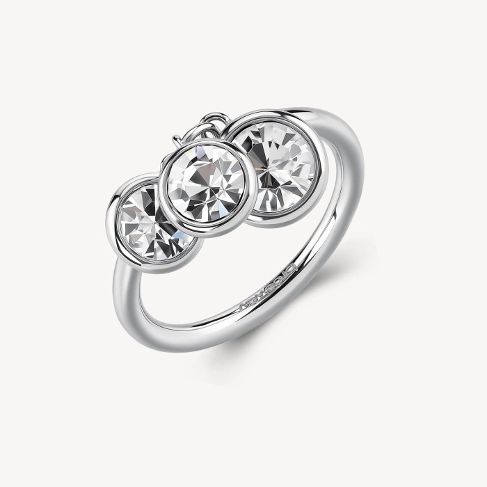 Anello BROSWAY Symphonia in acciaio 316L con cristalli forma rotonda BYM218C Misura 16