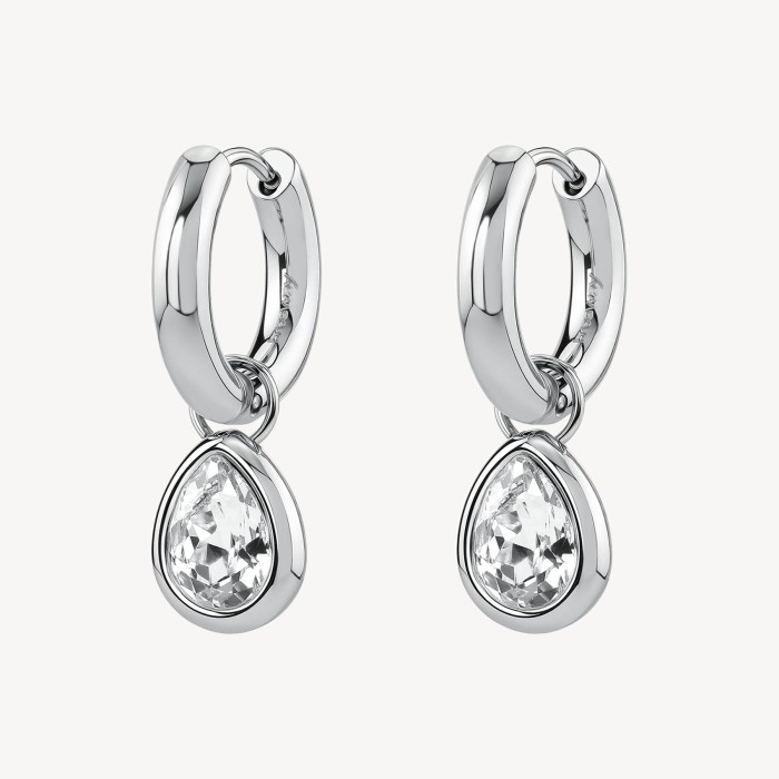 Orecchini pendenti BROSWAY Symphonia in acciaio 316L con cristallo forma goccia BYM215