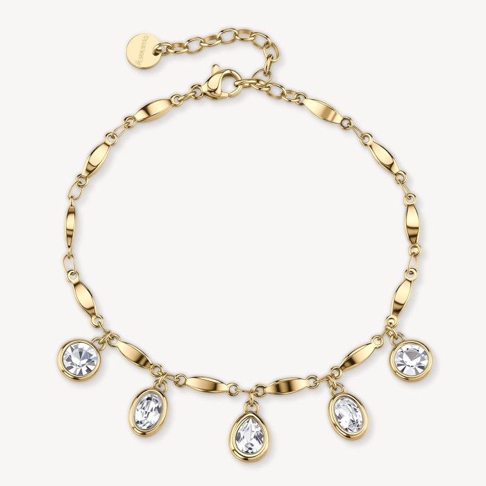 Bracciale BROSWAY Symphonia in acciaio 316L dorato con cristalli BYM209