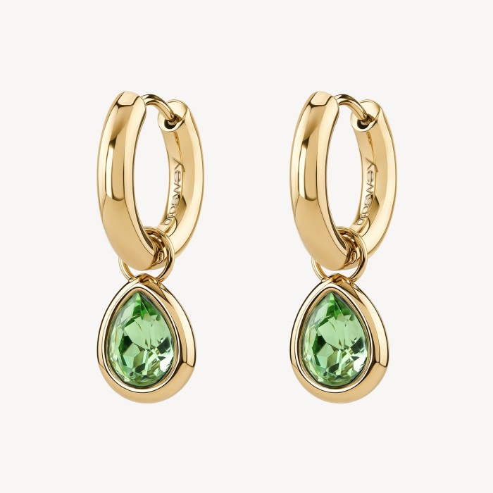 Orecchini pendenti BROSWAY Symphonia in acciaio 316L dorato con cristalli chrysolite forma goccia BYM217