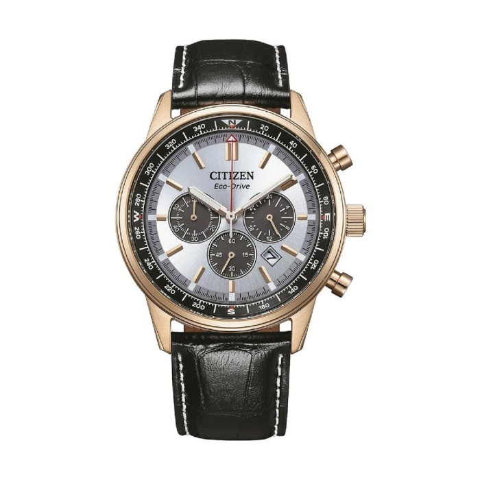 Orologio CITIZEN Aviator Chrono CA4723-03A Silver  con cinturino in pelle marrone