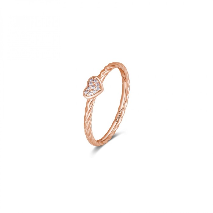 Anello ROSATO Allegra in argento 925 rosato e cristalli RZA018S Cuore Misura 10