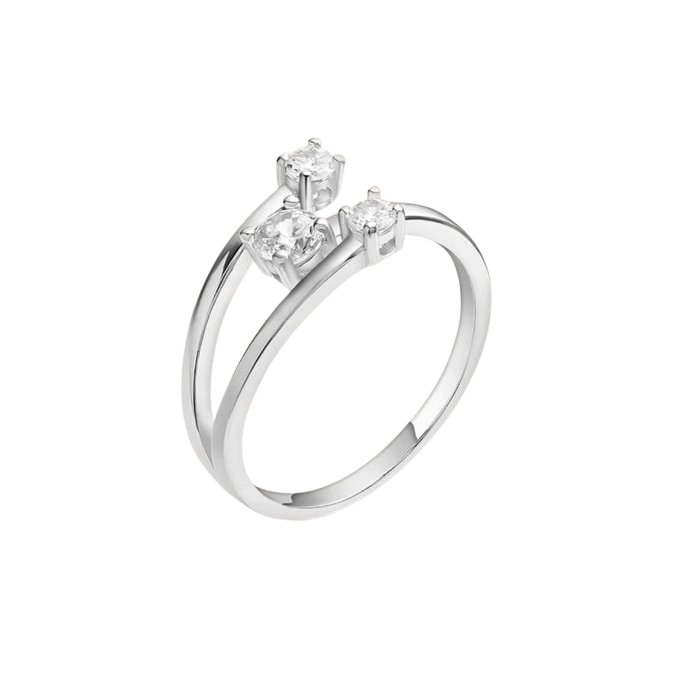 STROILI Anello Trilogy Silver Elegance Argento Rodiato Cubic Zirconia 1697686 Misura 14