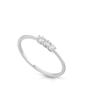 Anello trilogy in oro bianco 9Kt con diamanti naturali C-ANT9KT/1