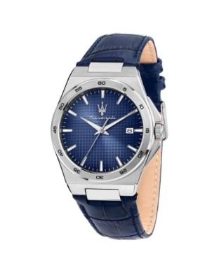 Orologio MASERATI Velocità Slim cinturino in pelle R8851153002 Blue