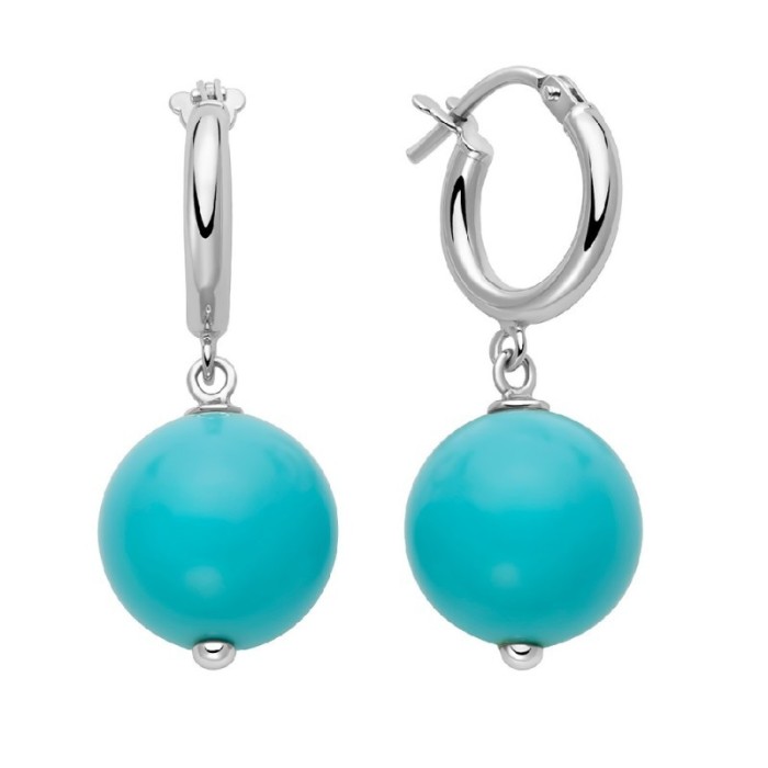 Orecchini pendenti MILUNA Terra e Mare in argento 925 con turchese PER2825
