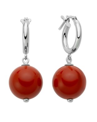 Orecchini pendenti MILUNA Terra e Mare in argento 925 con corallo rosso PER2824