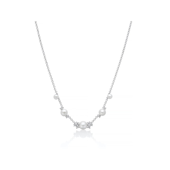Collana MILUNA Andromeda in argento 925 perle e topazi PCL6825