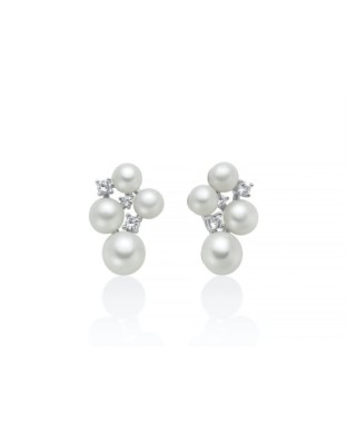 Orecchini MILUNA Andromeda in argento 925 perle e topazi PER2893