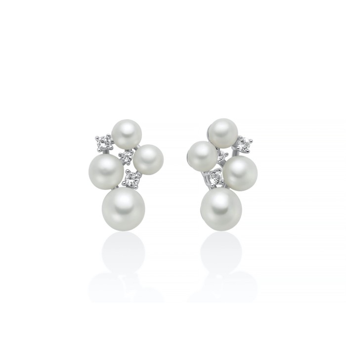 Orecchini MILUNA Andromeda in argento 925 perle e topazi PER2893