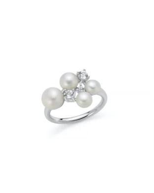 Anello MILUNA Andromeda in argento 925 perle e topazi PLI1740