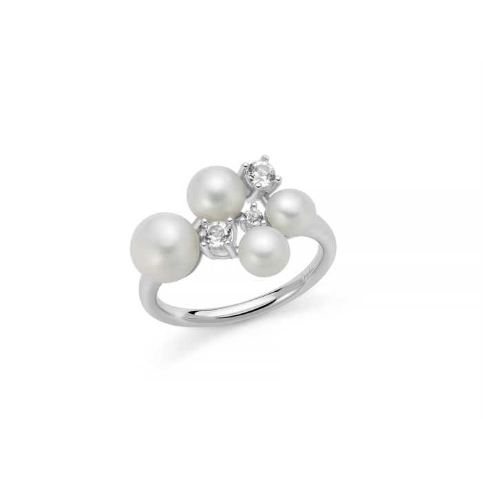 Anello MILUNA Andromeda in argento 925 perle e topazi PLI1740