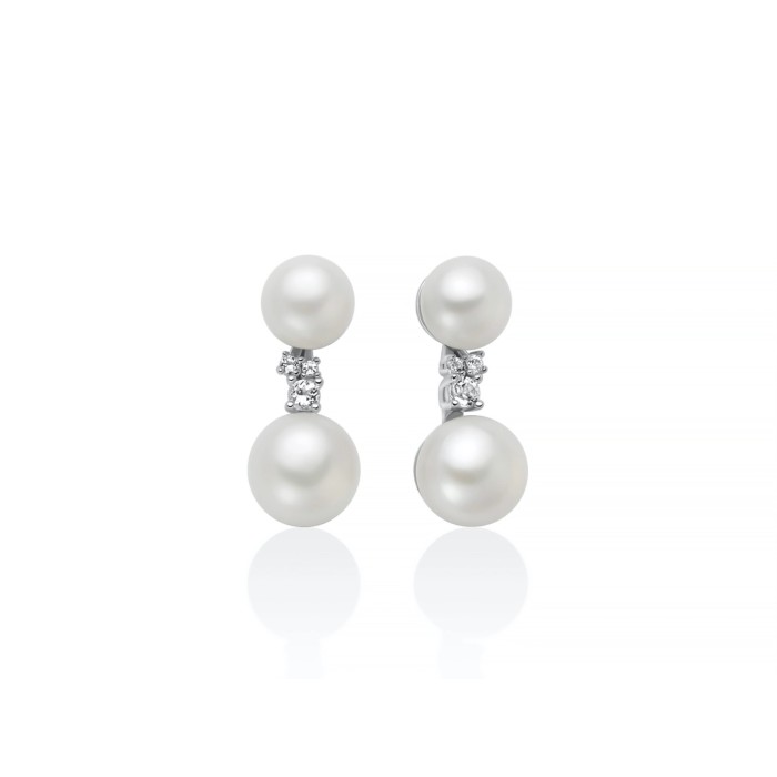 Orecchini MILUNA Andromeda in argento 925 perle e topazi PBR2889