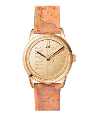 Orologio ALVIERO MARTINI 1700579 Gold con cinturino in pelle