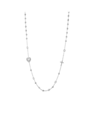 Collana rosario LIU-JO Spirituality in acciaio con cuore e croce LJ3206