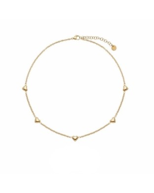 Collana LIU-JO jewelry in acciaio dorato con 5 cuori LJ3194