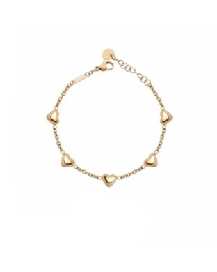 Bracciale LIU-JO jewelry in acciaio dorato con 5 cuori LJ3192