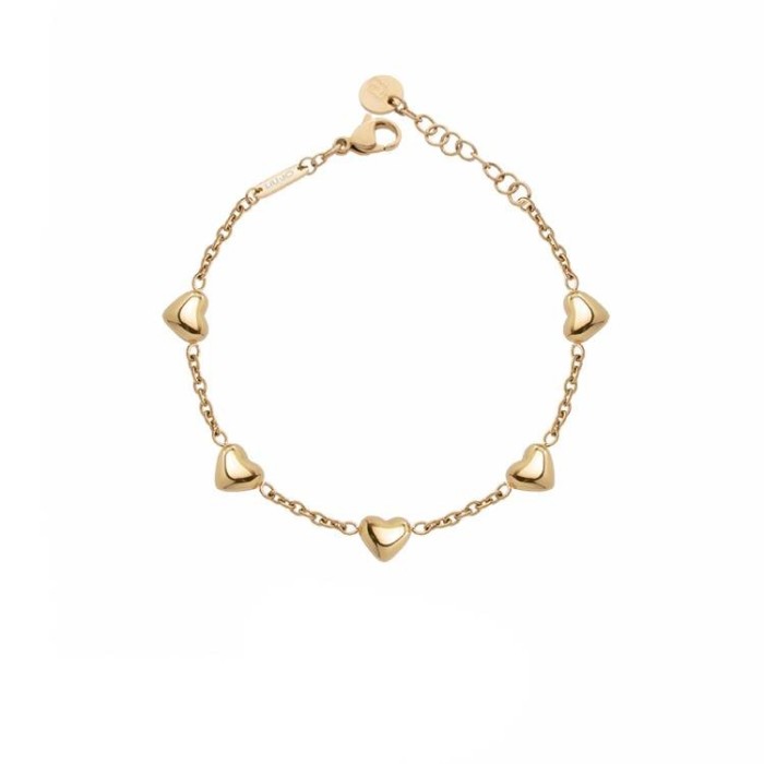 Bracciale LIU-JO jewelry in acciaio dorato con 5 cuori LJ3192