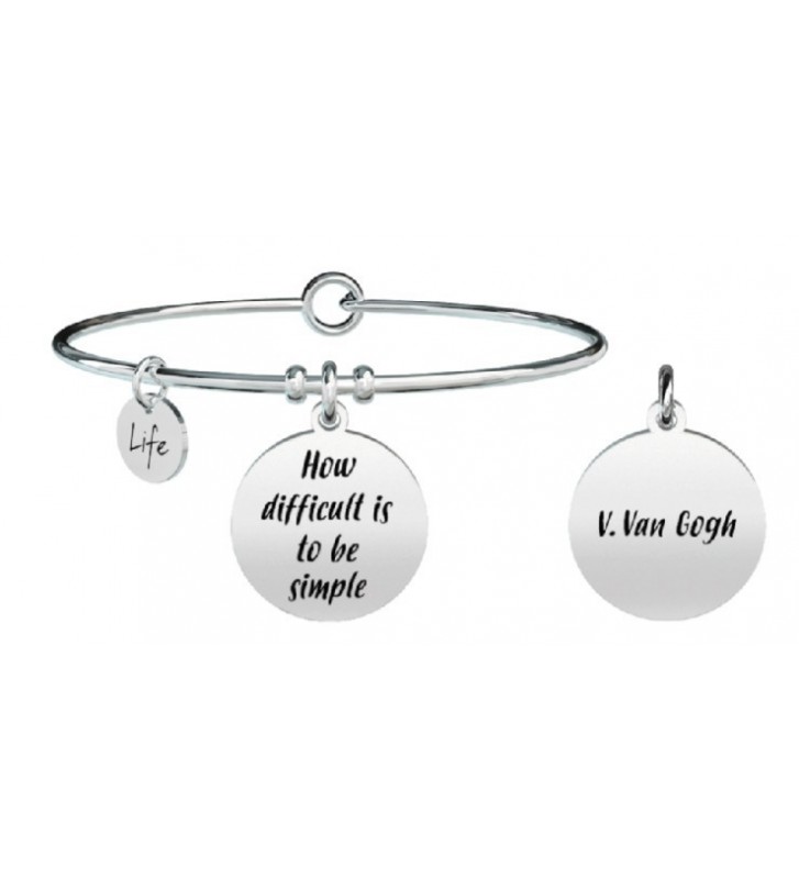 Bracciale KIDULT PHILOSOPHY in acciaio 316L - 731302 How difficult is to be..