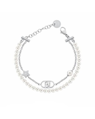 Bracciale doppio filo LIU-JO jewelry in acciaio con perline e charms LJ3165