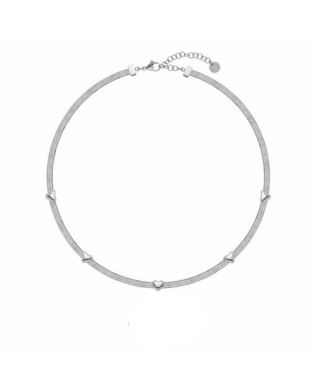 Collana catena snake LIU-JO Jewelry in acciaio con 3 cuori LJ3190