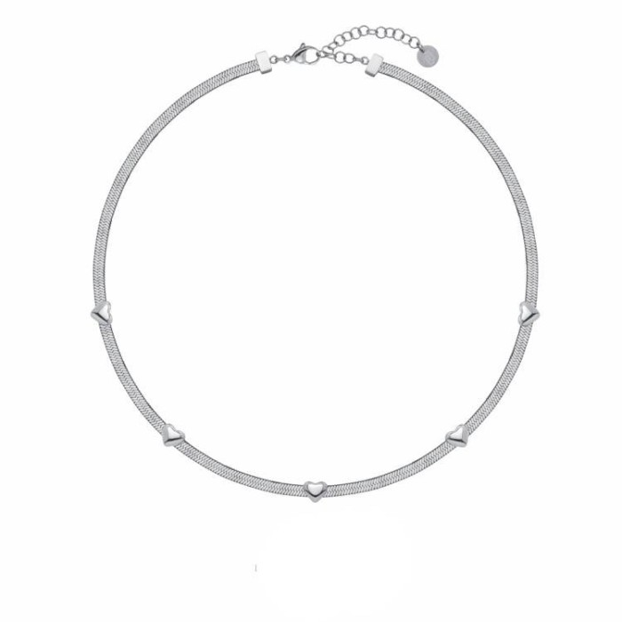 Collana catena snake LIU-JO Jewelry in acciaio con 3 cuori LJ3190